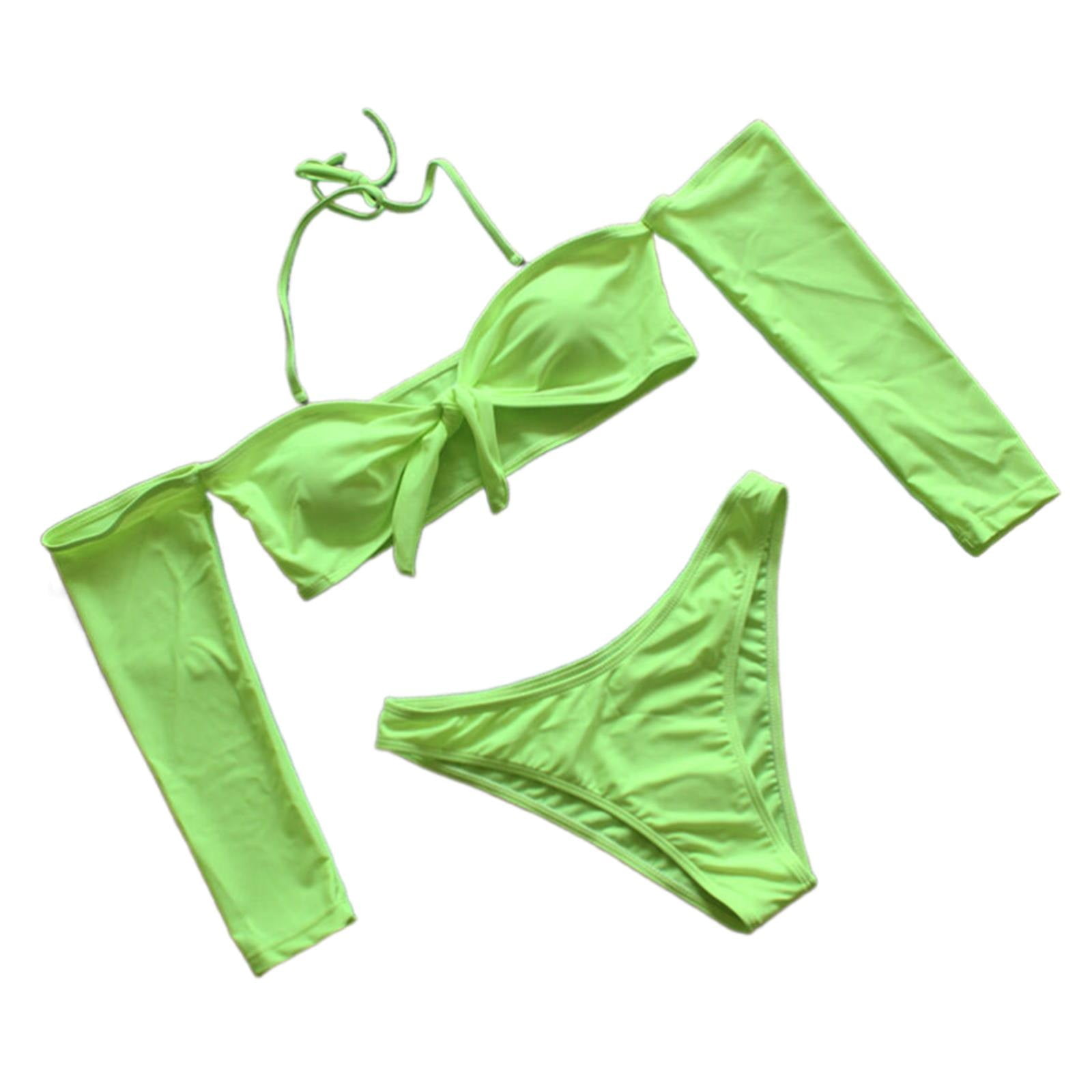 NKOOGH Bikinis Swimwear for Women Ladies Solid Color Knotted Bow Knot