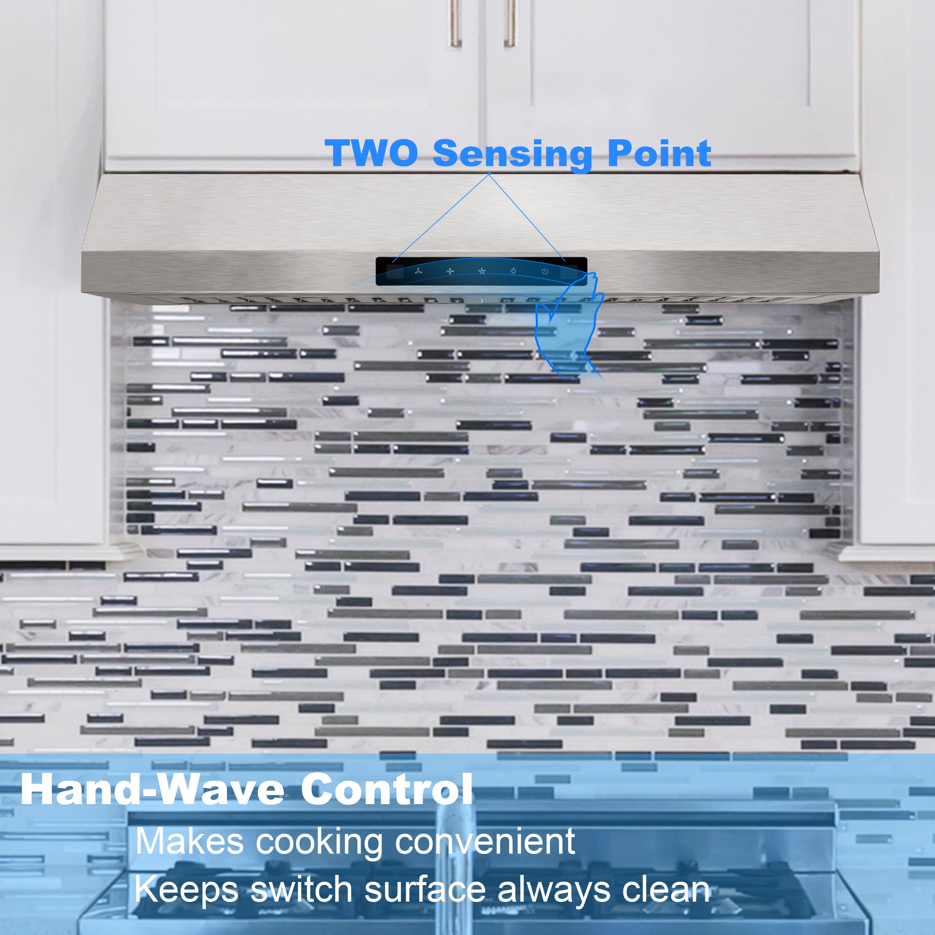 EVERKITCH Range Hood Under Cabinet 600CFM