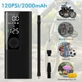 thumbnail image 4 of Portable Electric Digital Tire Inflator Air Compressor, Smart Car Tire Pump Bicycle Air Pump, 2500mAH 120PSI Pressure Gauge, for Car Bike Motorcycle, Various Balls, Multiuse Flashlight and Powerbank, 4 of 8