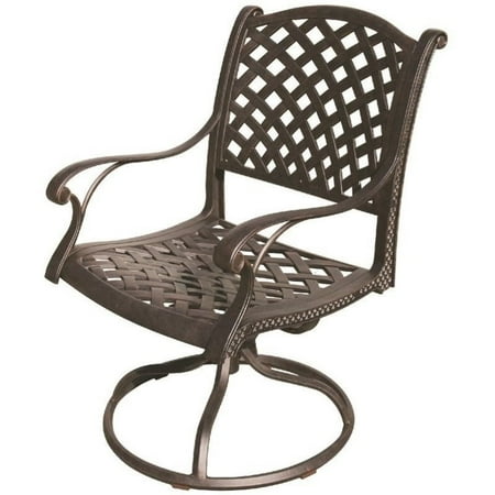 Nassau Patio - Darlee Nassau Swivel Patio Dining Chair in Antique Bronze (Set of 2)