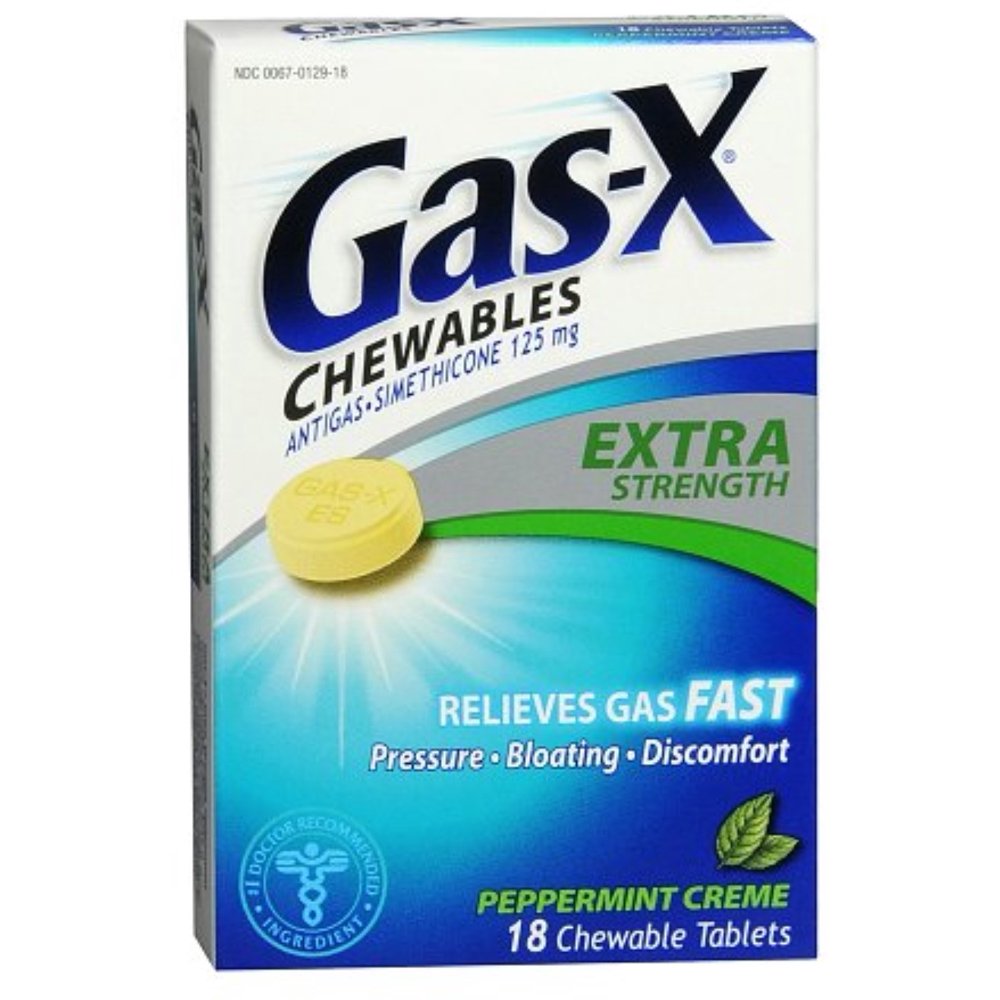 GasX Chewables Extra Strength Peppermint Creme 18 ea (Pack of 2