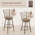 thumbnail image 5 of Resenkos 2 Pieces Swivel Pluch Fabrice Cushioned Bar Stool Set-Brown, Bar Height Stools, Bar Stools for Kitchen Island for Kitchen, Dining Room, 5 of 7