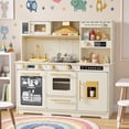 thumbnail image 2 of AILEEKISS Kids Toy Kitchen for Children, Pretend Kids Play Kitchen Set with Cooking Accessories, Beige, 2 of 13