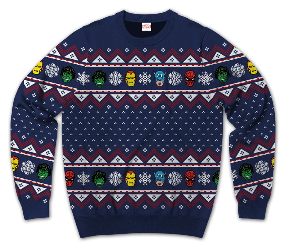 Men's Marvel Group Team Up Ugly Sweater Christmas Sweatshirt