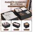 thumbnail image 3 of 6 Pcs Cajas De Almacenamiento Y Organizador De Ropa En Tela Xtellar negro, 3 of 3