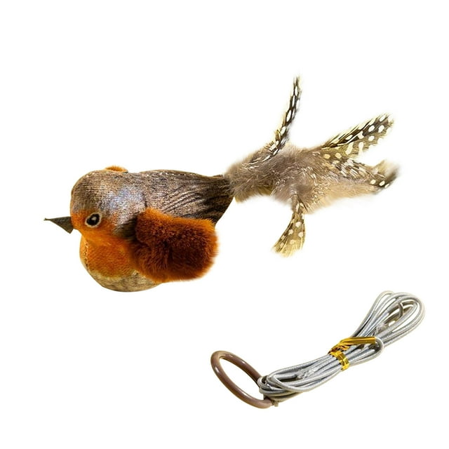 Upgraded Interactive Cat Toy with Simulated Singing Bird & Flapping Motion - Automatic Chirping Sound, Catnip-Infused, Encourages Hunting Instincts, Perfect for Indoor Cats & Birthday Gifts