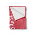 thumbnail image 2 of Saying Soft Flannel Fleece Throw Blanket, Shoe Love is True Love Fashion Colored Woman Shoe Words Funny Artwork, Cozy Plush for Indoor and Outdoor Use, 50" x 70", White and Coral, by Ambesonne, 2 of 6