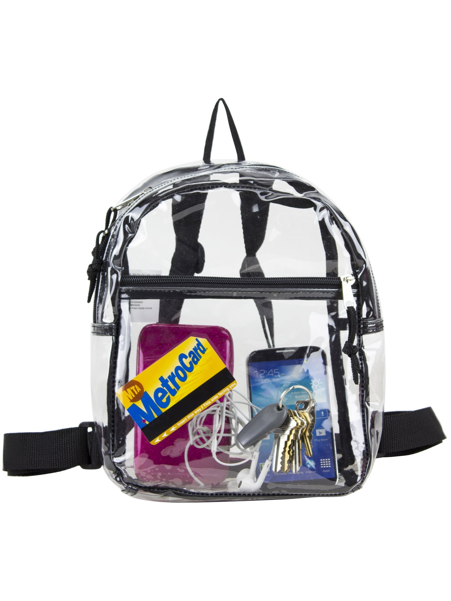 Eastsport Unisex Clear Mini Backpack, Black