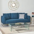 thumbnail image 2 of Canisbay Modern Fabric 3 Seater Sofa, Navy Blue and Silver, 2 of 8
