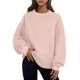 thumbnail image 1 of Timegard Chandail en Molleton Surdimensionné pour Femmes Col Rond Manches Longues Hauts Mode Automne Chandail avec Poches, 1 of 8