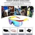 thumbnail image 3 of VONTER Classic Flat Top Shield ZigZag Sunglasses Siamese Goggles Rainbow Mirrored Lenses B2602 - Rainbow Color, 3 of 5