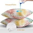 thumbnail image 4 of Throw Pillow Covers 16x16 Inch Set of 2, Watercolor Palm Leaves Waterproof Outdoor Pillow Covers, Summer Tropical Botanical Bohemia Decorative Cushion Pillowcases for Couch, Sofa, Bed, Garden, Patio, 4 of 9