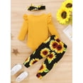 thumbnail image 5 of Dooleck Baby Girl Clothes Isn't She Lovely Outfit Bodysuit Sunflower Jogger Pant Set, 5 of 8