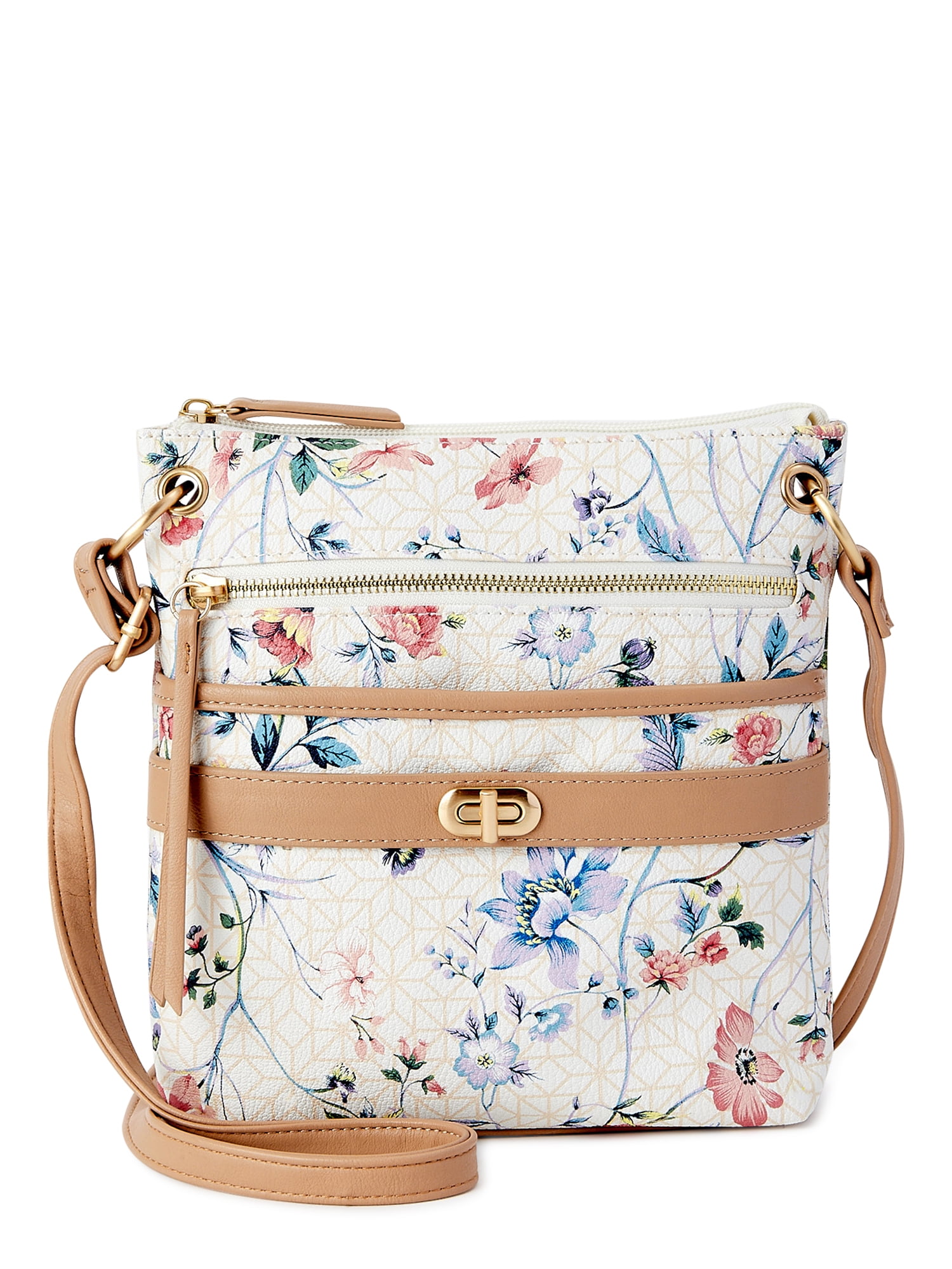 Time and Tru Women's Adult Norah Crossbody Handbag Floral Print ...