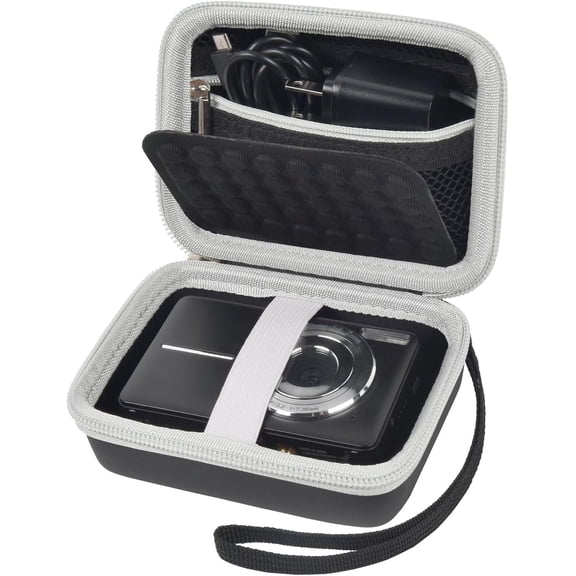 Boobowl Digital Camera Case Compatible with CAMKORY/for Lecnippy/for Lecran/for KODAK PIXPRO/for Qumcou/for WONNIE Point & Shoot Cameras, Small Compact Camera Pouch for SD Card Accessories (Black)