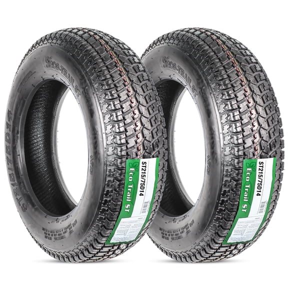 eCustomrim Radial 2-Pack Trailer Tire ST215/75D14 14 Inch Load C 2 Year Warranty