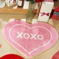 thumbnail image 3 of Valentine's Day Bath Rug Heart Shaped Rug Valentines Home Decorations Non Bath Mat Red Pink Bathroom Decor Washable Love Floor Carpet Welcome Doormat for Kitchen Living Room Home, 3 of 3