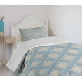 thumbnail image 4 of Ambesonne Pearls Quilted Bedspread Set 2 Pcs, Symmetric Sailot Knot, Twin Size, Pale Slate Blue Tan, 4 of 6