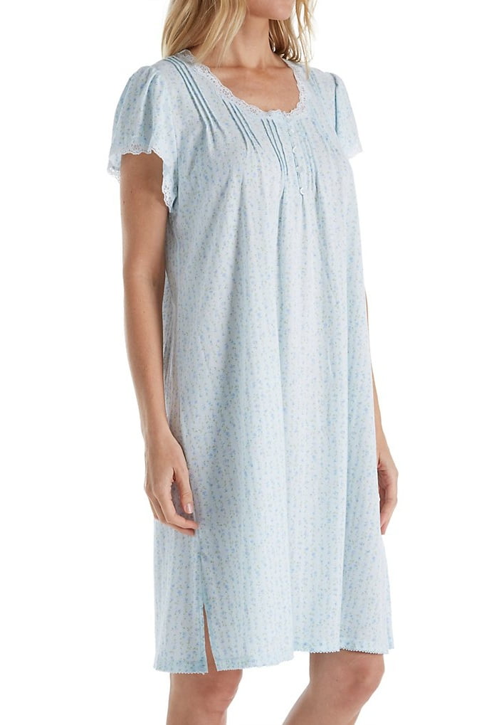 Miss Elaine Miss Elaine 203456 Silkyknit Cap Sleeve Ditsy Short Gown