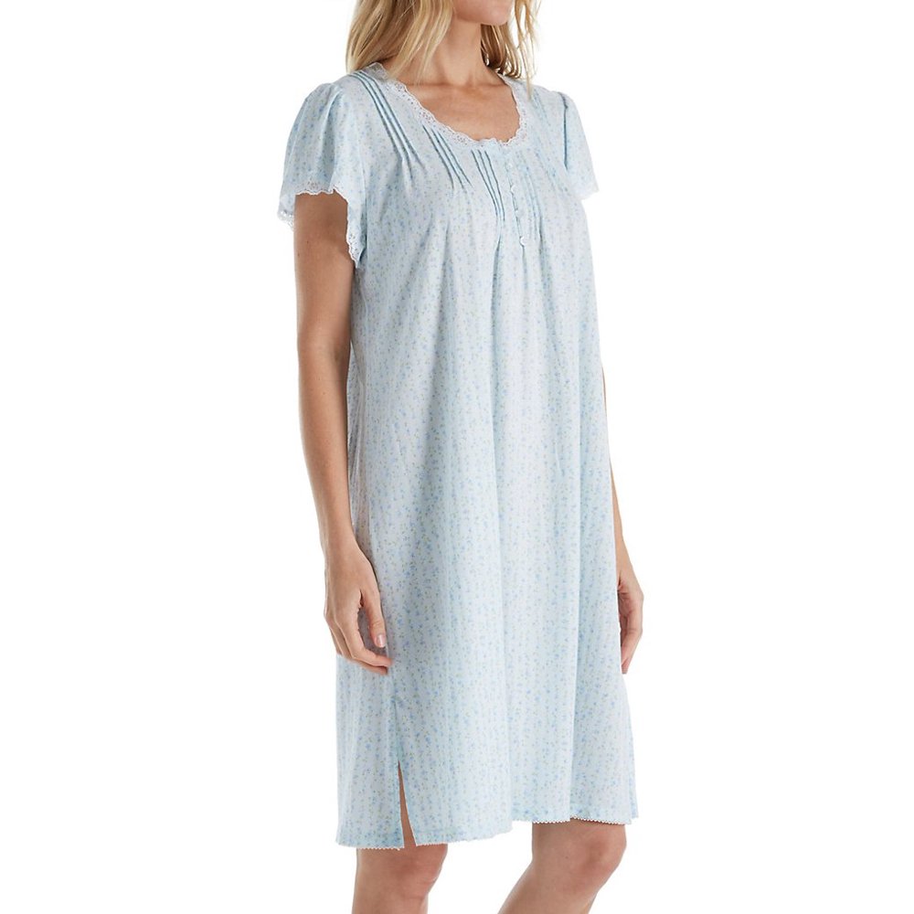 Miss Elaine Miss Elaine 203456 Silkyknit Cap Sleeve Ditsy Short Gown