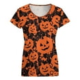 thumbnail image 5 of Cartoon Pumpkin Citrus Stem Women's Blouse Short Sleeve Women's Top T-Shirt Spring Summer Clothes, 5 of 7