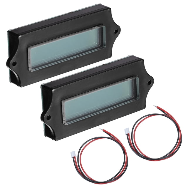 2Pcs DC6-63V Battery Meter LCD Digital Display Battery Capacity Voltage Indicator Internal Install (Blue)