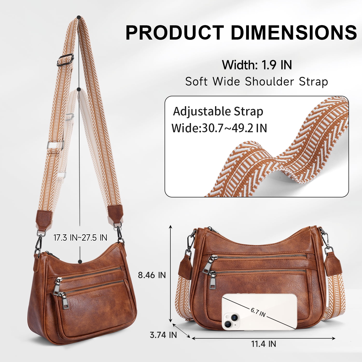 Small Crossbody Bag for Women, Cell Phone Purse Womens Shoulder Handbags Wallet Purse with Credit Card Slots Adjustable Guitar Strap