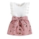 thumbnail image 1 of Gibobby Conjunto térmico bebé Verano Niñass pequeñas sin mangas Color sólido acanalado Tops estampados florales Bowknot falda conjunto de dos piezas para niños(Rosa, 2-3 Años), 1 of 5