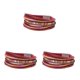 thumbnail image 2 of Sonducket Pulseras envolventes de cuero Boho Brazalete de múltiples capas Moda hecha a mano Bohemio Mujer Broche para mujer Rojo Type1 NO1, 2 of 6