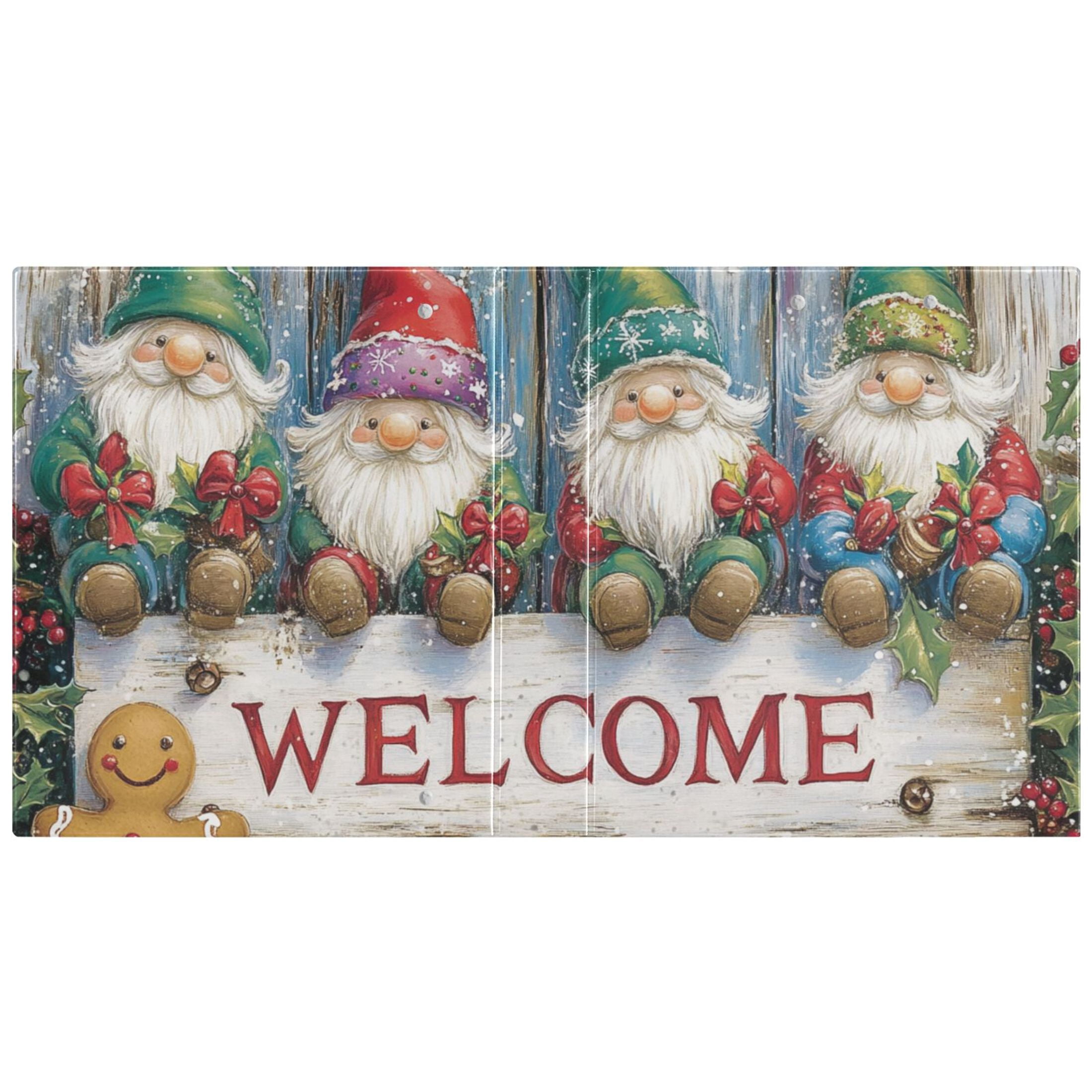 Christmas Gnomes Gingerbread Man 3 Ring Binders 1.5 inch Hardcover File Folders with Interior Pockets A4 Size Organizer for School Office Hospital