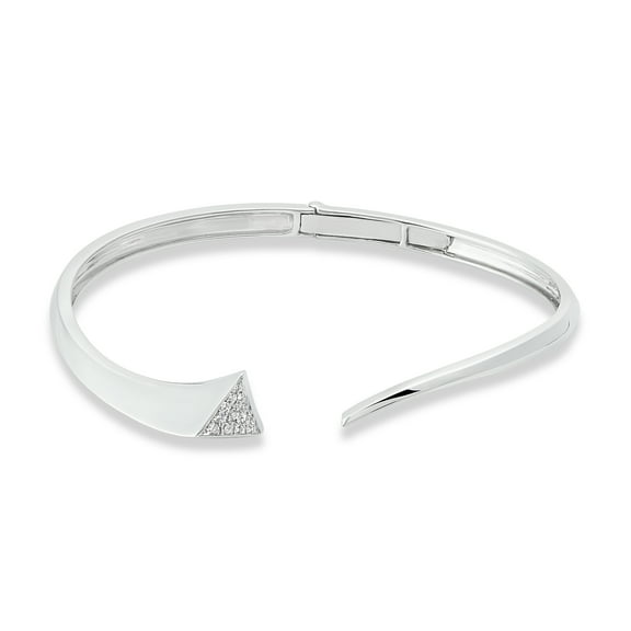 ARAIYA JEWELRY Sterling Silver Diamond Cuff Bangle Bracelet for Women (1/6 Cttw, H-I Color, I2-I3 Clarity), 7.5"