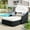 Beige-01, variant on 79.9" Outdoor Sunbed with Adjustable Canopy, Double lounge, PE Rattan Patio Daybed for Garden Poolside Backyard, Blue