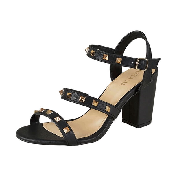 Tacón Para Mujer CASTALIA Negro con Estoperoles 296-24 CASTALIA 296-24