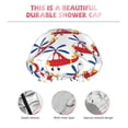 thumbnail image 5 of Kdxio Cartoon Helicopter Print Shower Cap for Women,Elastic and Reusable,Double Waterproof Layers Bathing Hat, 5 of 9