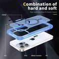 thumbnail image 3 of Jiahe Cover for iPhone 14 Pro Max, Compatible with MagSafe Case,Slim Shockproof Lightweight Soft TPU Bumper Metal Button Matte Clear Hard PC Back Cover, blue, 3 of 7