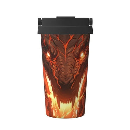 

Matuu Magma Fire Black Dragon for Insulated Coffee Mug Reusable Travel Coffee Cup Spill Proof 16oz Stainless Steel Coffee Cups for Hot/Ice Coffee Tea