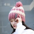 thumbnail image 3 of Gorro de punto de invierno para mujer, gorro cálido con forro polar a la moda, gorro de lana para ciclismo a prueba de frío para invierno para mujer, 3 of 4
