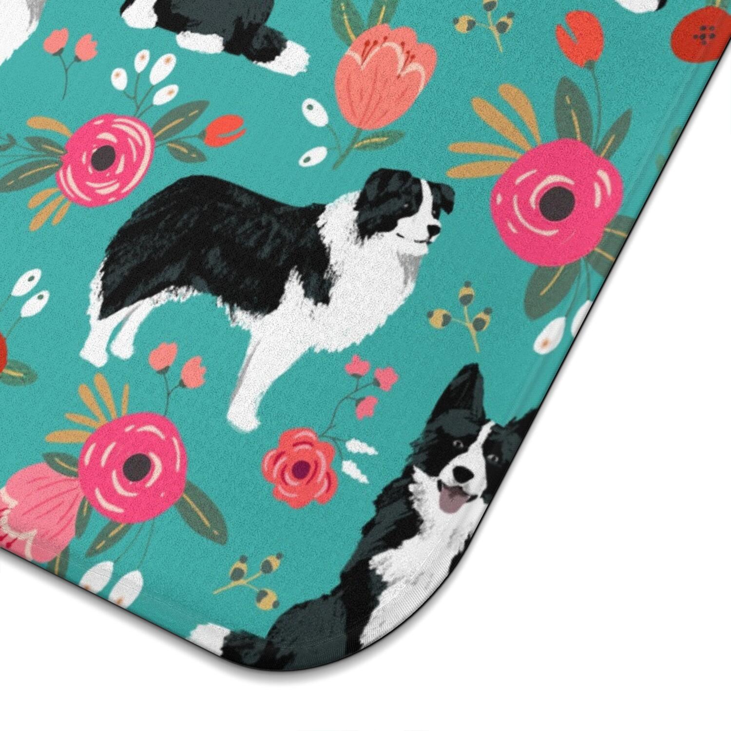 2pcs Paw Design Quick Dry Kitchen Mat Absorbent Non-Slip Sink Protector