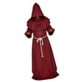 thumbnail image 1 of Monje Sacerdote Medieval Traje Elegante Vestido Con Capucha Robó Fiesta Constata Vino Rojo S Soledad Vestido de sacerdote, 1 of 10