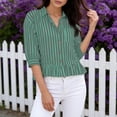 thumbnail image 2 of Sexlip Women's Blouse Short Sleeve Button Down Style Comfortable Wear Daily Wear Essential Durable Quality Fashion Forward Green XL, 2 of 8