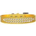 thumbnail image 1 of Two Row Clear Jewel Croc Dog Collar Yellow Size 20, 1 of 1
