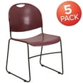 thumbnail image 6 of Flash Furniture 5 Pack HERCULES Series 880 lb. Capacity Burgundy Ultra-Compact Stack Chair with Black Powder Coated Frame, 6 of 14