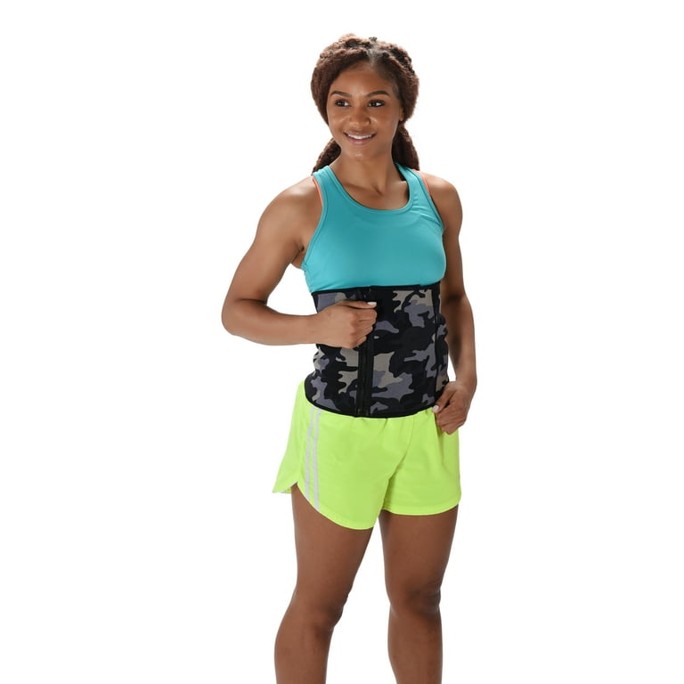 Athletic Works Adjustable Zipper Waist Trimmer Belt with Antimicrobial  Protection, S/M, Gray Camo