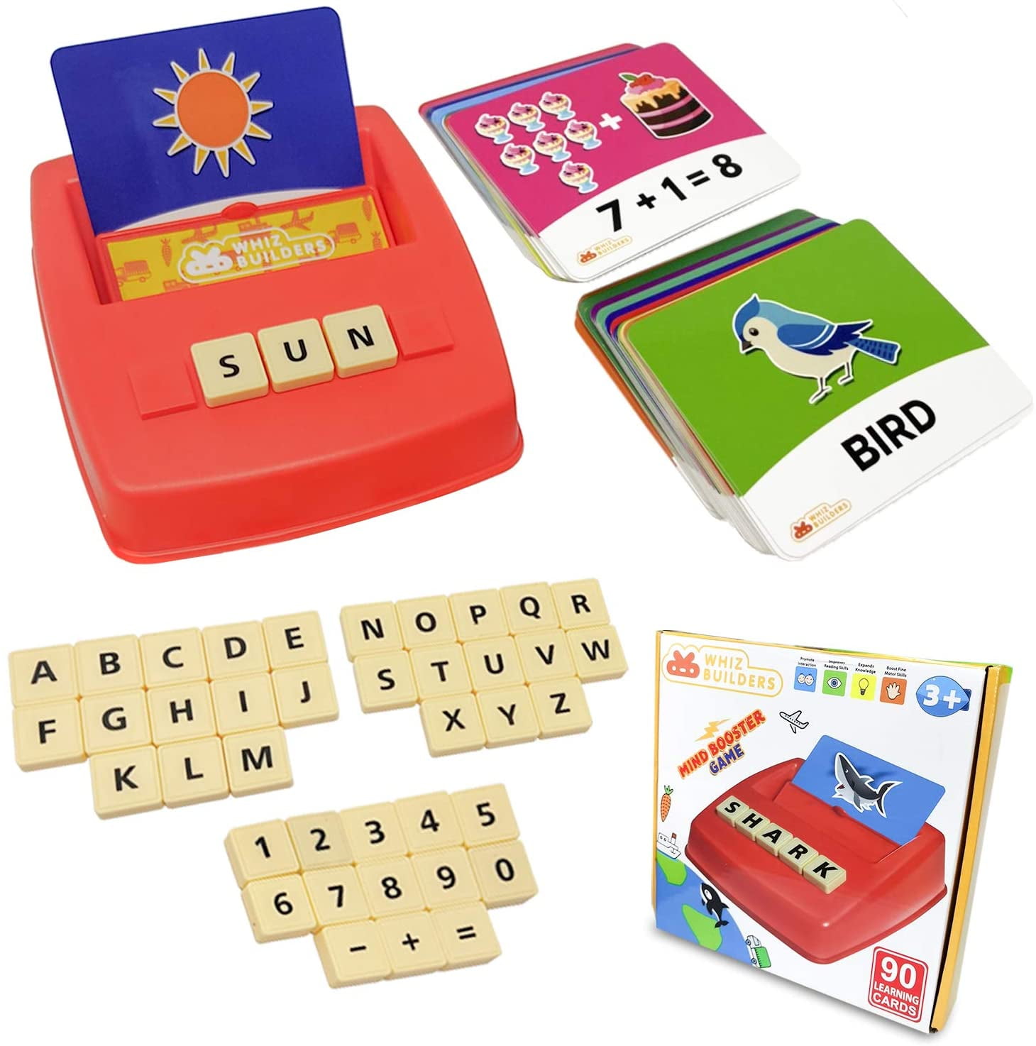 Spelling Games for Kids Age 3-6 Alphabet Flash Cards for Toddlers Montessori Educational Toys Birthday Gifts for 3-6 Years Old Boys Girls See and Spell ABC Learning Toys for 3-6 Year Olds Boys Girls 