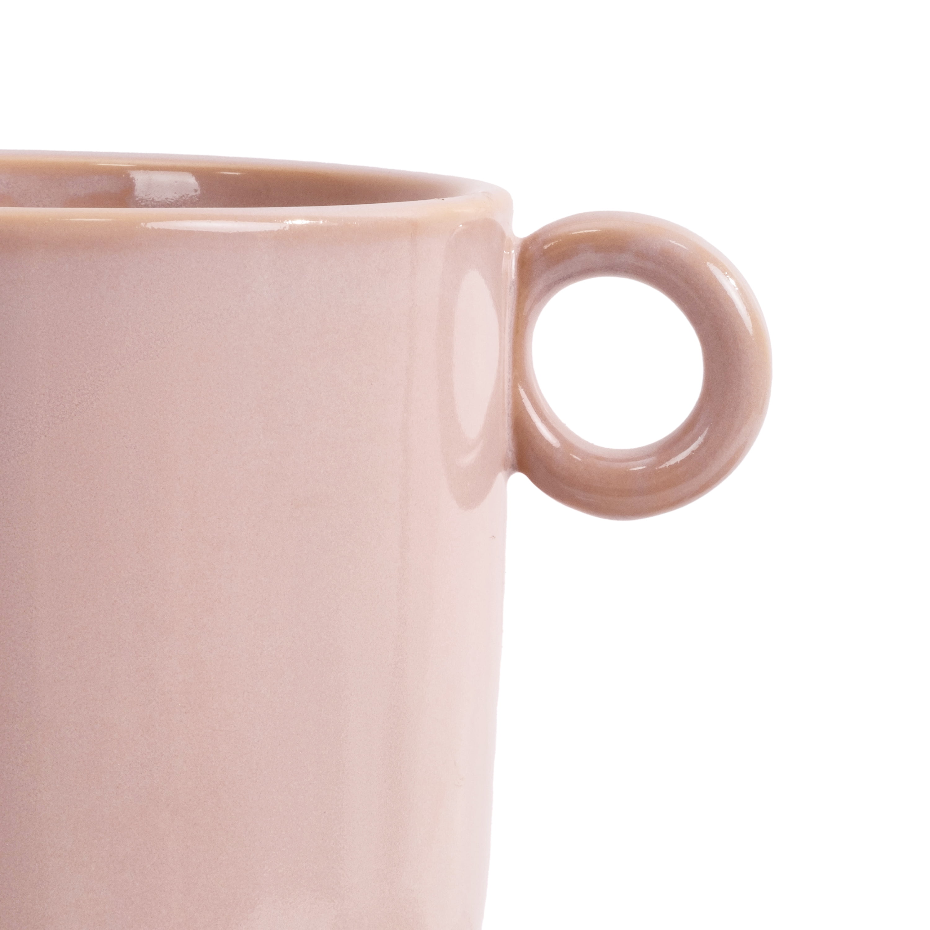 Beautiful 6" Rose Pink Handled Ceramic Planter by Drew Barrymore