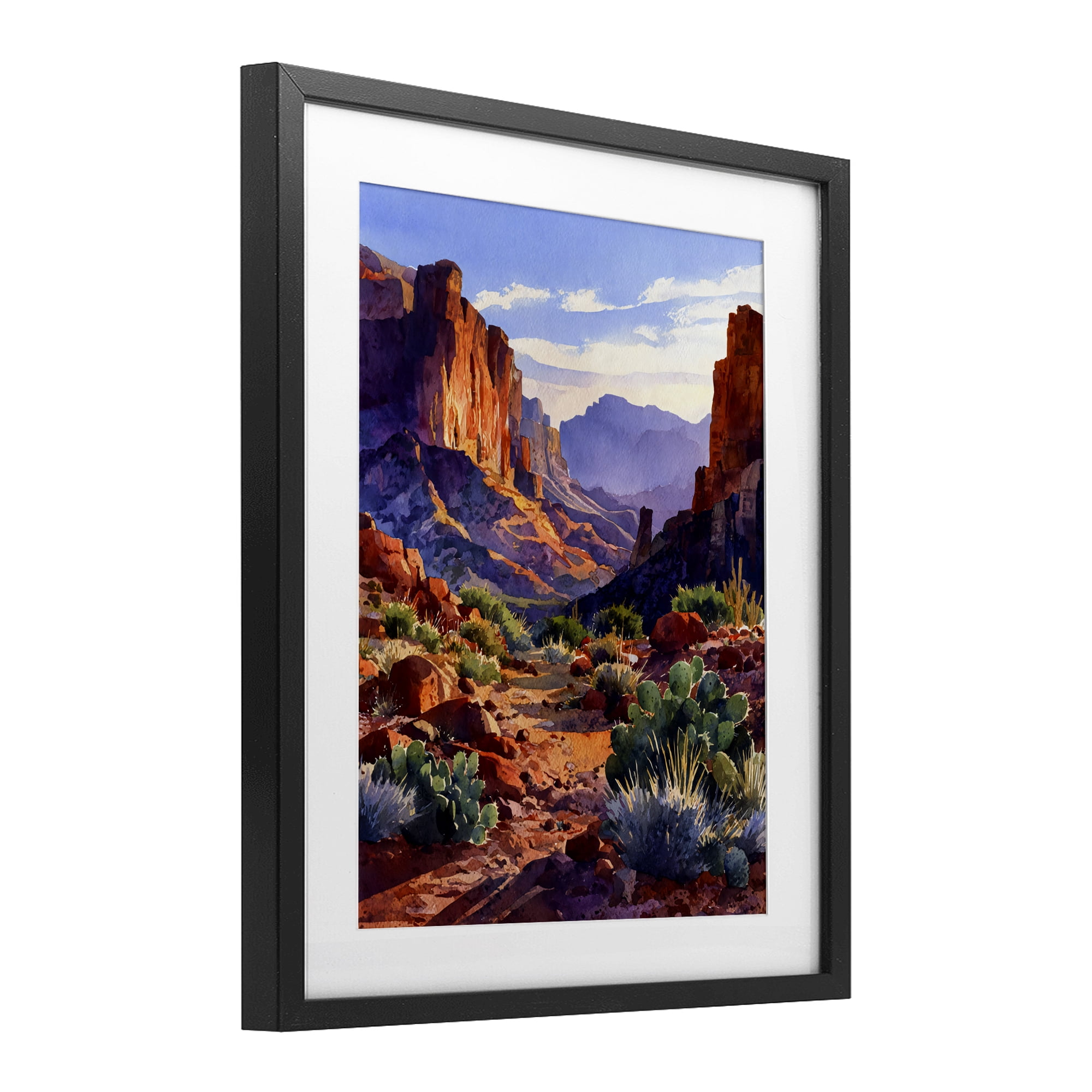 Stupell Industries Western Colors Earthy Desert Black Framed Print Under Glass, design by Franklyn Gregory