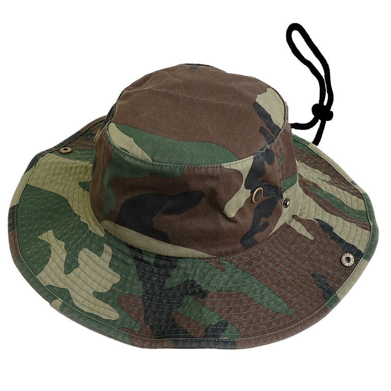 Wide Brim Hiking Fishing Safari Boonie Bucket Hats 100% Cotton UV