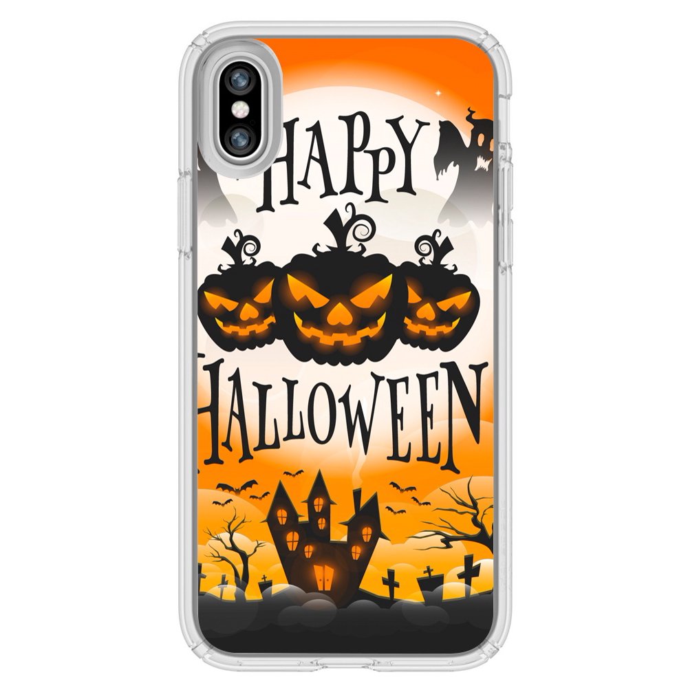 Image Of Happy Halloween Image with Ghosts and Pumpkins Apple iPhone X