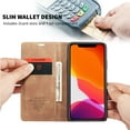 thumbnail image 3 of iPhone 11 Pro Max Wallet Case iPhone 11 Pro Max Leather Case Book Folding Flip Case with Kickstand Credit Card Slot  Closure Protective Cover for iPhone 11 Pro Max 2019 6.5 - Brown, 3 of 14