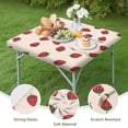 thumbnail image 4 of Red Strawberry Plants Fruit Light Pink Pattern Square Fitted Tablecloth with Elastic Edge,Square Table Cover,Washable Elastic Table Cover for Home Kitchen Party Decor 34"x34", 4 of 6
